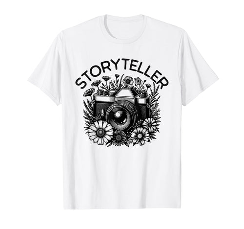 Travel Photography Camera Wildflowers T-Shirt - Novelty Apparel Unisex - T-Shirt, Sweatshirt, Hoodie