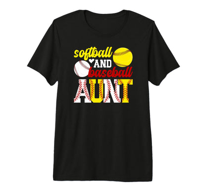 Softball And Baseball Aunt Baseball T-Shirt - Fun Novelty Design Men Women - T-Shirt, Sweatshirt, Hoodie