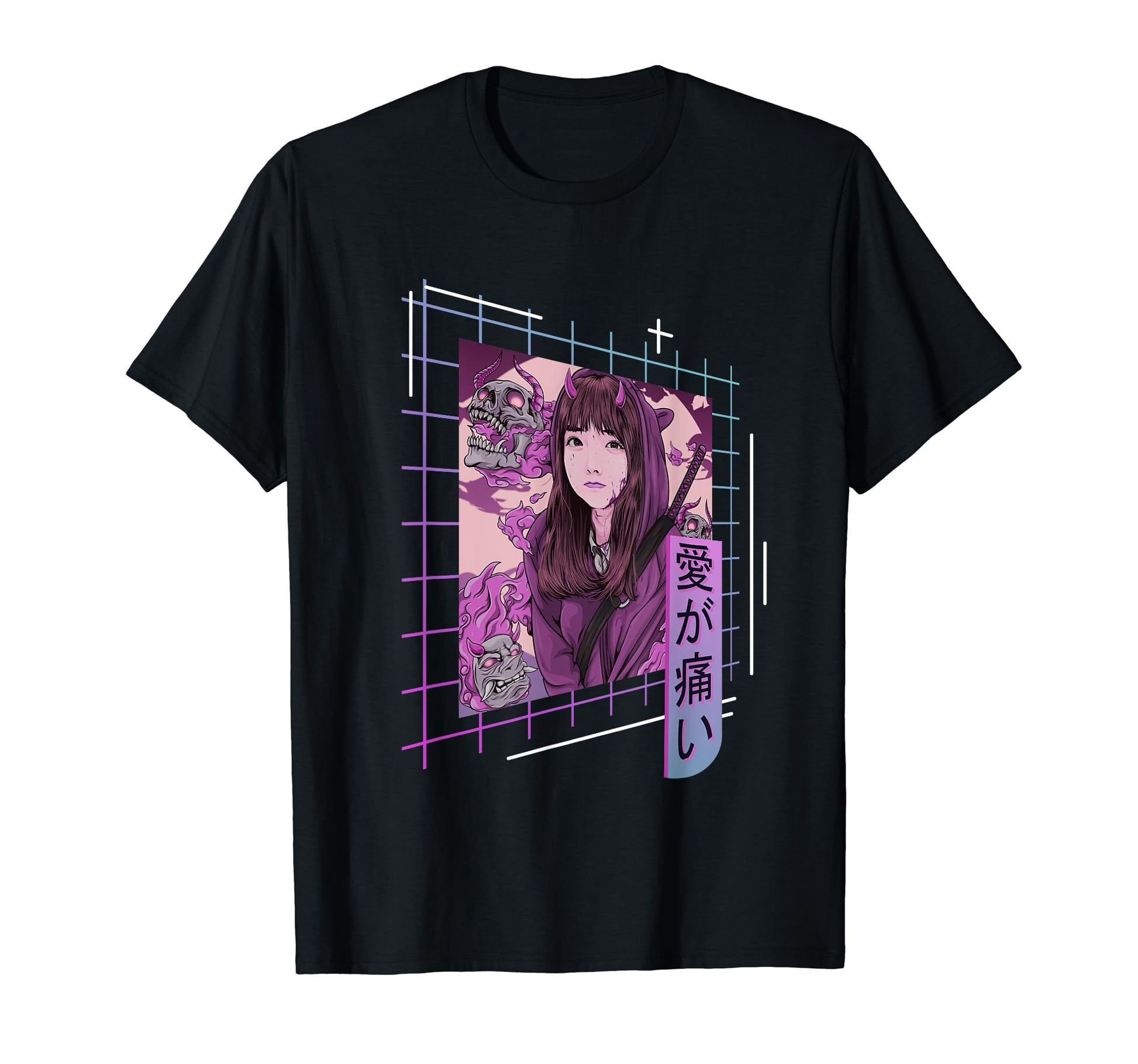 Japanese Demon Japan 80S Vaporwave T-Shirt - Minimalist Print Unisex - T-Shirt, Sweatshirt, Hoodie
