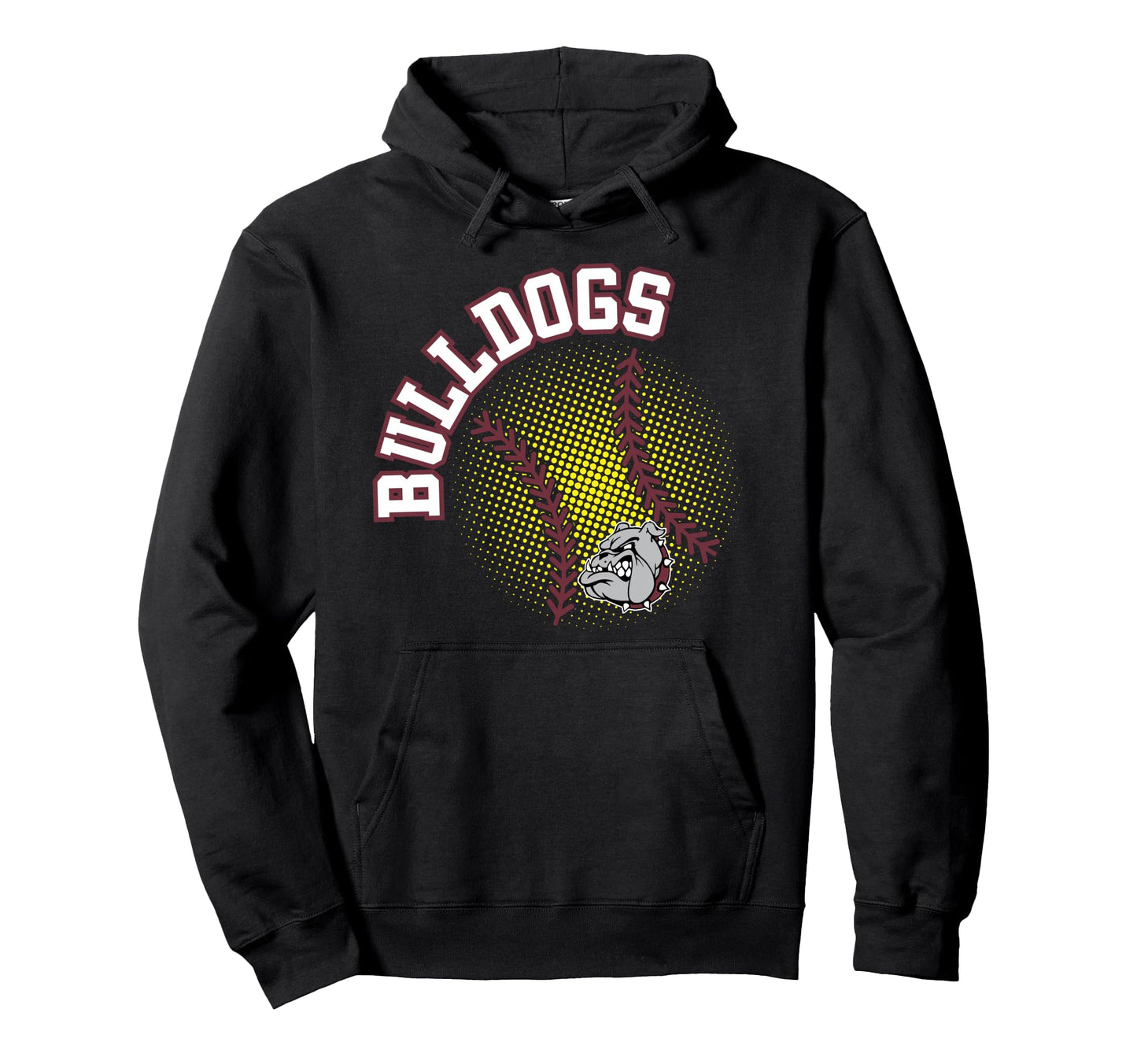 Bulldogs Softball Mom Game Day Maroon Hoodie - Unique Graphic Unisex - T-Shirt, Sweatshirt, Hoodie