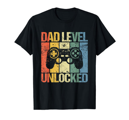 Dad Level Unlocked Gaming Controller T-Shirt - Unique Graphic for Adults - T-Shirt, Sweatshirt, Hoodie