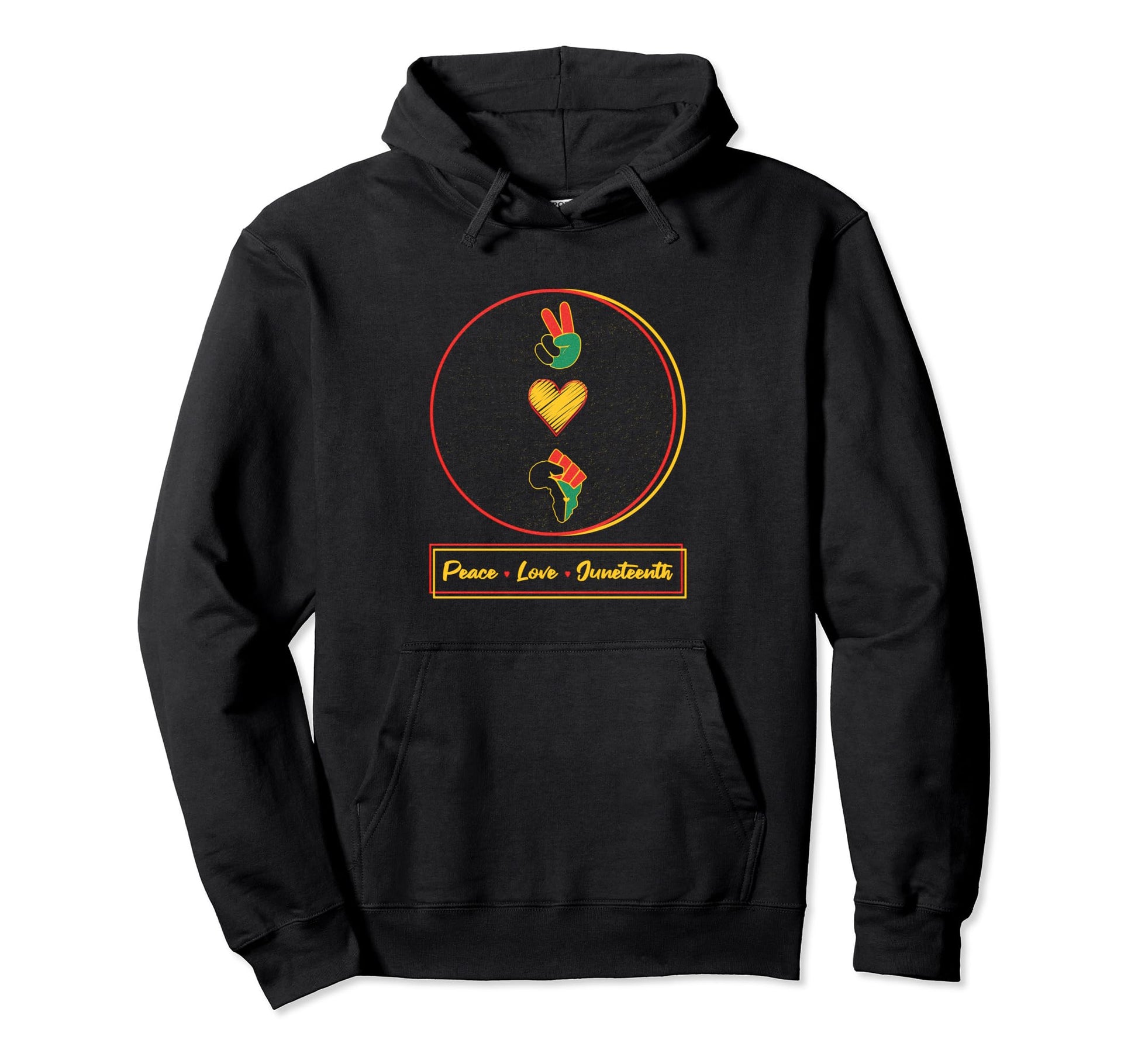 Peace Love Juneteenth Hoodie - Trendy Graphic Unisex - T-Shirt, Sweatshirt, Hoodie