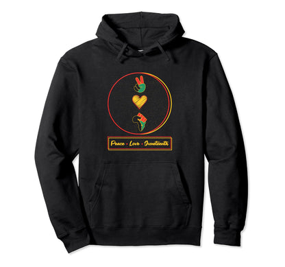 Peace Love Juneteenth Hoodie - Trendy Graphic Unisex - T-Shirt, Sweatshirt, Hoodie