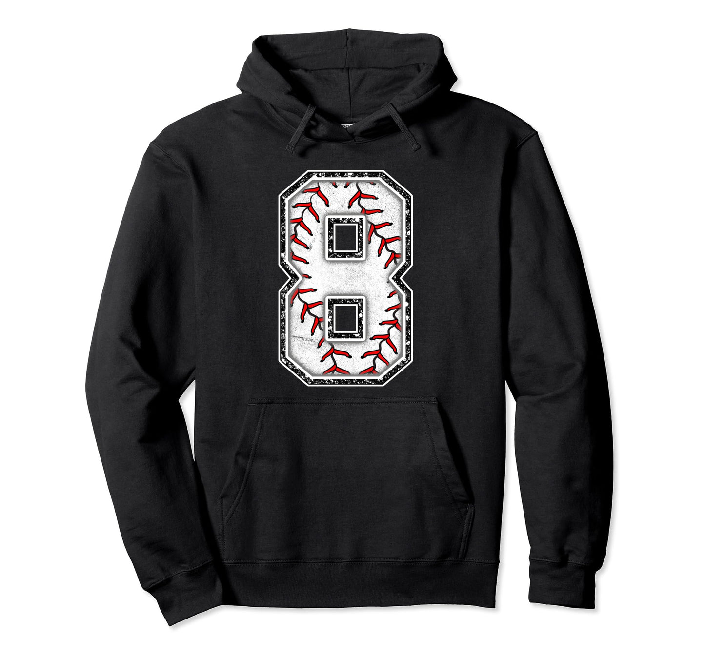 8 Years Old Birthday Baseball Theme Hoodie - Minimalist Print for Adults - T-Shirt, Sweatshirt, Hoodie