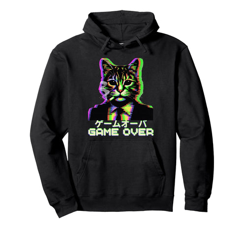 Japanese Vaporwave Cat Smoking Hoodie - Unique Graphic for Adults - T-Shirt, Sweatshirt, Hoodie