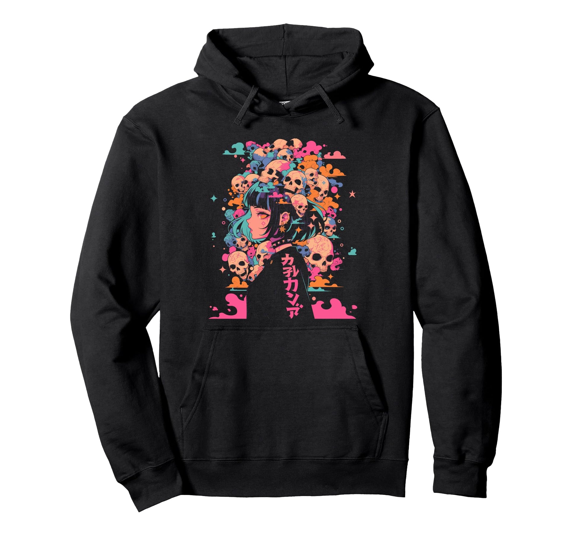 Goth Grunge Demon Anime Waifu Horror Alt Hoodie - Graphic Print for Adults - T-Shirt, Sweatshirt, Hoodie