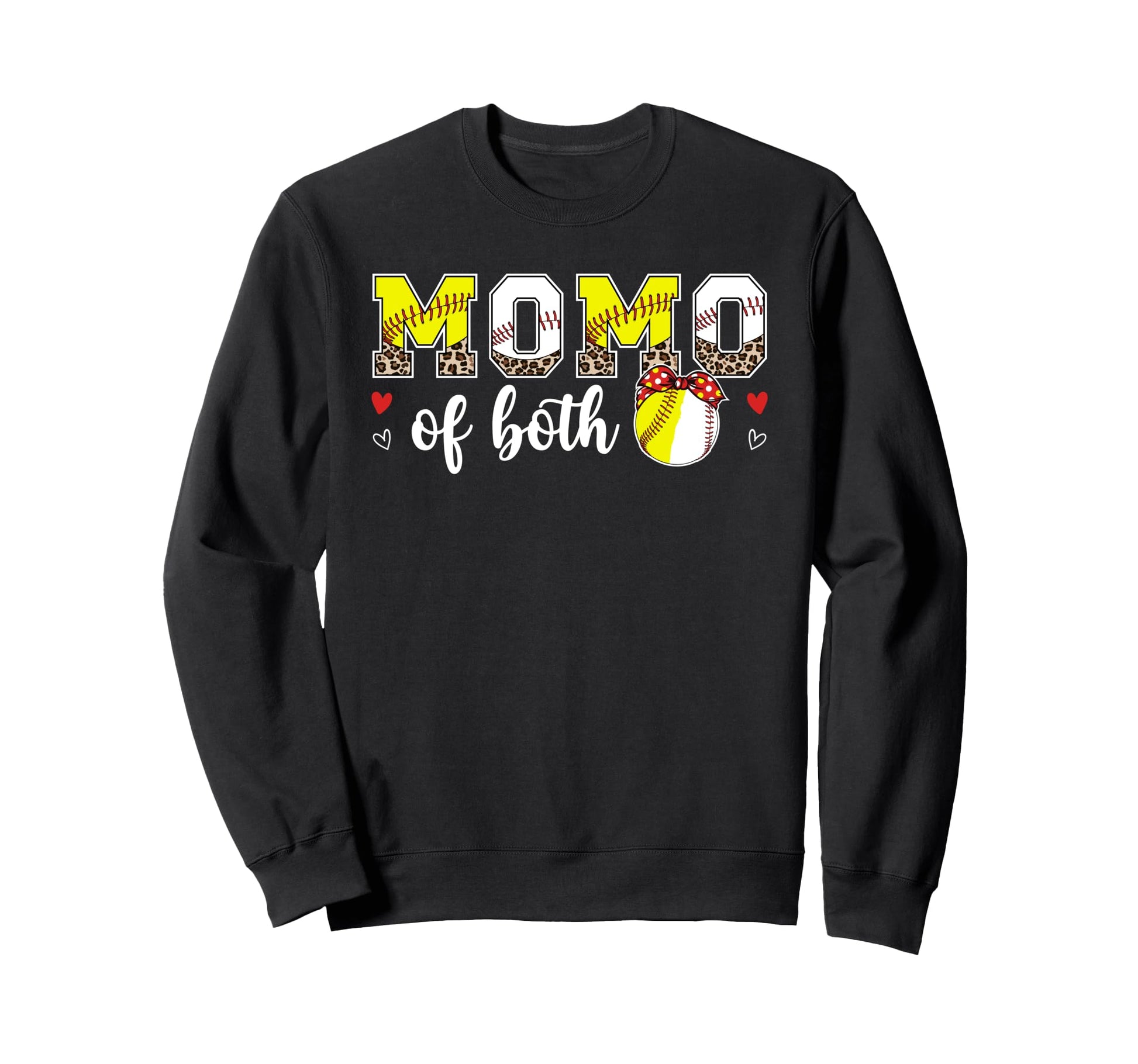 Momo Both Leopard Softball Sweatshirt - Streetwear Style for Adults - T-Shirt, Sweatshirt, Hoodie
