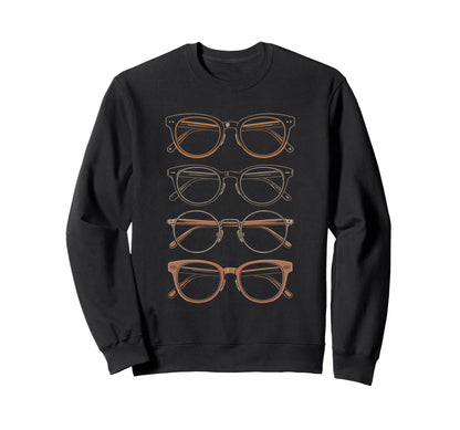 Rainbow Eyeglass Frames Stack Sweatshirt - Fun Novelty Design Unisex - T-Shirt, Sweatshirt, Hoodie