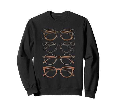 Rainbow Eyeglass Frames Stack Sweatshirt - Fun Novelty Design Unisex - T-Shirt, Sweatshirt, Hoodie