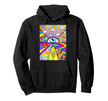 Kidcore Aesthetic Eyes Flower Rainbows Hoodie - Custom Art Print Men Women - T-Shirt, Sweatshirt, Hoodie