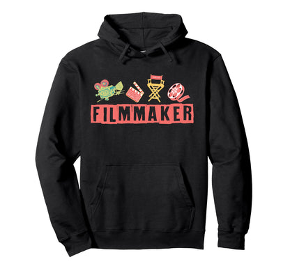 Filmmaker Camera Clapperboard Chair Hoodie - Fun Novelty Design Men Women - T-Shirt, Sweatshirt, Hoodie