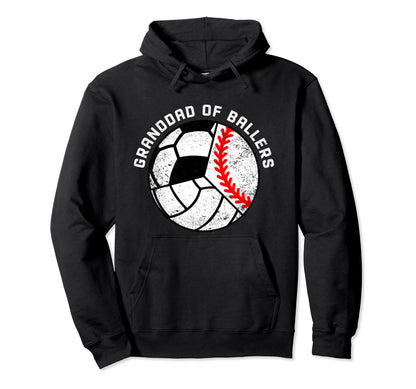 Granddad Ballers Funny Baseball Hoodie - Aesthetic Graphic for Adults - T-Shirt, Sweatshirt, Hoodie