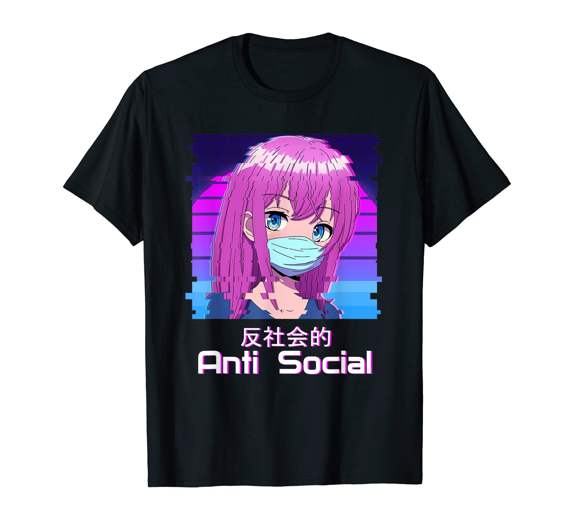 Anti Social Japanese Vaporwave T-Shirt - Aesthetic Graphic Unisex - T-Shirt, Sweatshirt, Hoodie