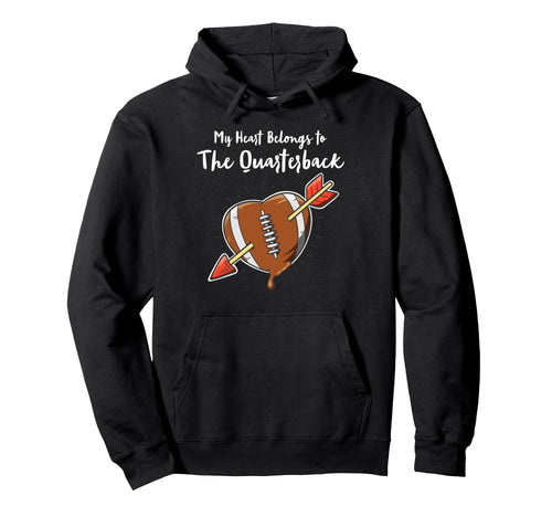 Valentines Day Football My Heart Hoodie - Minimalist Print Men Women - T-Shirt, Sweatshirt, Hoodie