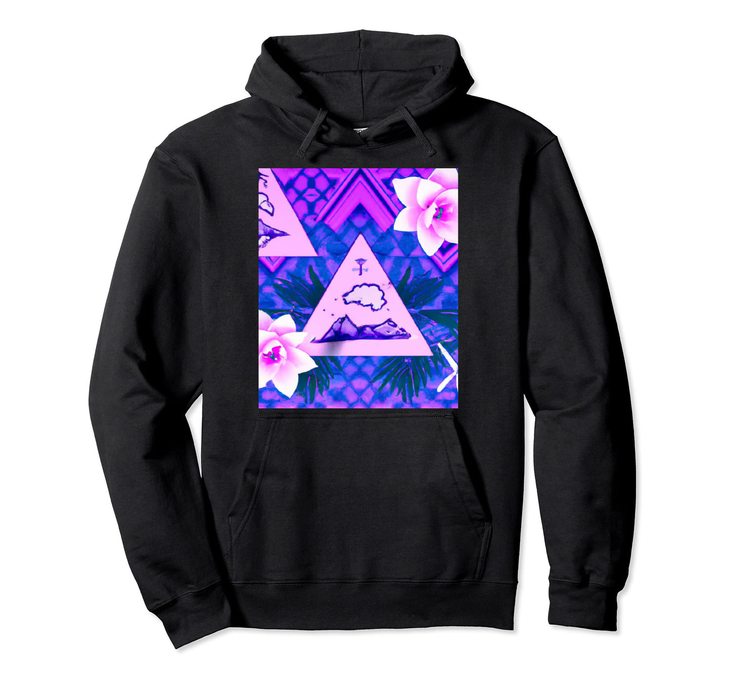 Hawaii Vaporwave Sunset Synthwave Hoodie - Casual Everyday Wear Men Women - T-Shirt, Sweatshirt, Hoodie