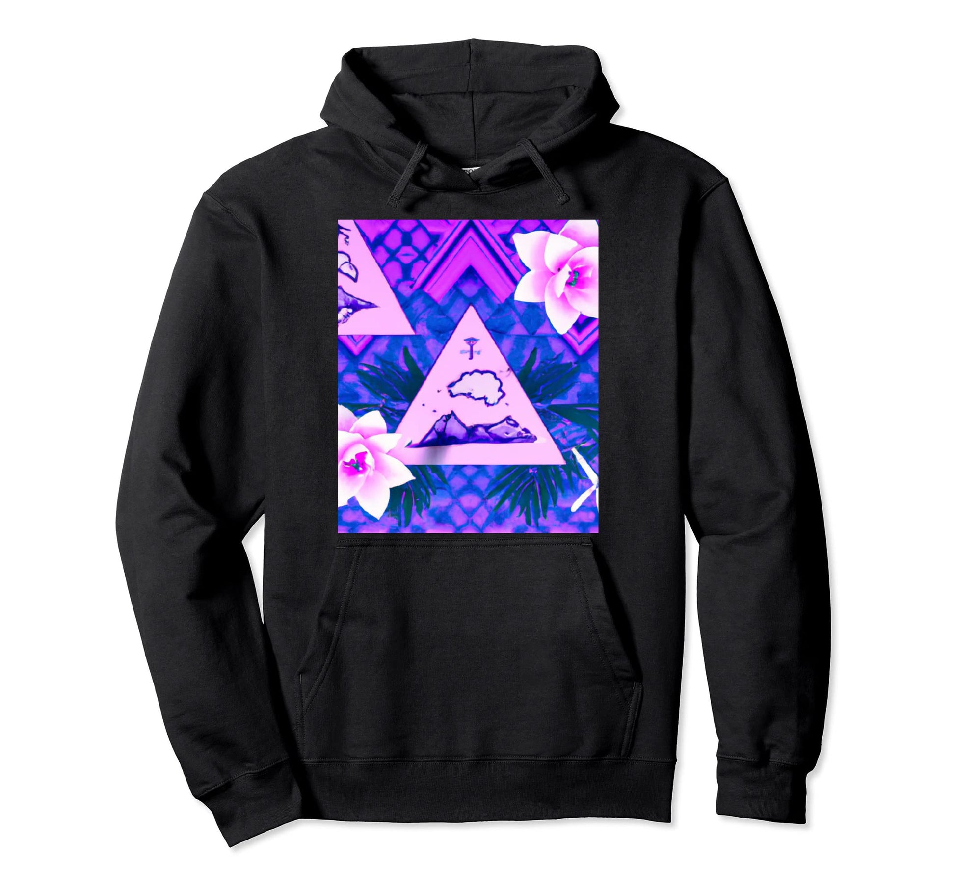 Hawaii Vaporwave Sunset Synthwave Hoodie - Casual Everyday Wear Men Women - T-Shirt, Sweatshirt, Hoodie
