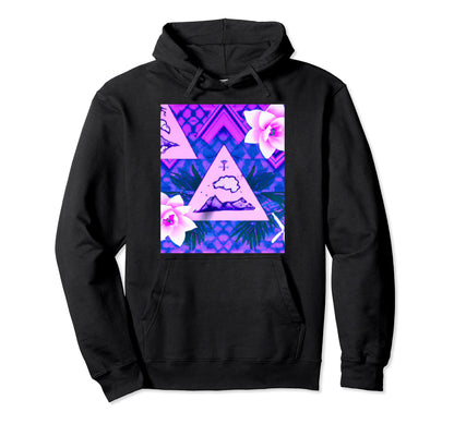 Hawaii Vaporwave Sunset Synthwave Hoodie - Casual Everyday Wear Men Women - T-Shirt, Sweatshirt, Hoodie