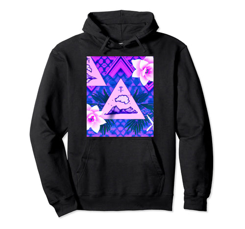 Hawaii Vaporwave Sunset Synthwave Hoodie - Casual Everyday Wear Men Women - T-Shirt, Sweatshirt, Hoodie