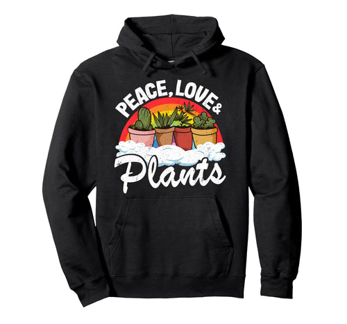 Peace Love Plants Rainbow Landscaper Hoodie - Unique Graphic Men Women - T-Shirt, Sweatshirt, Hoodie