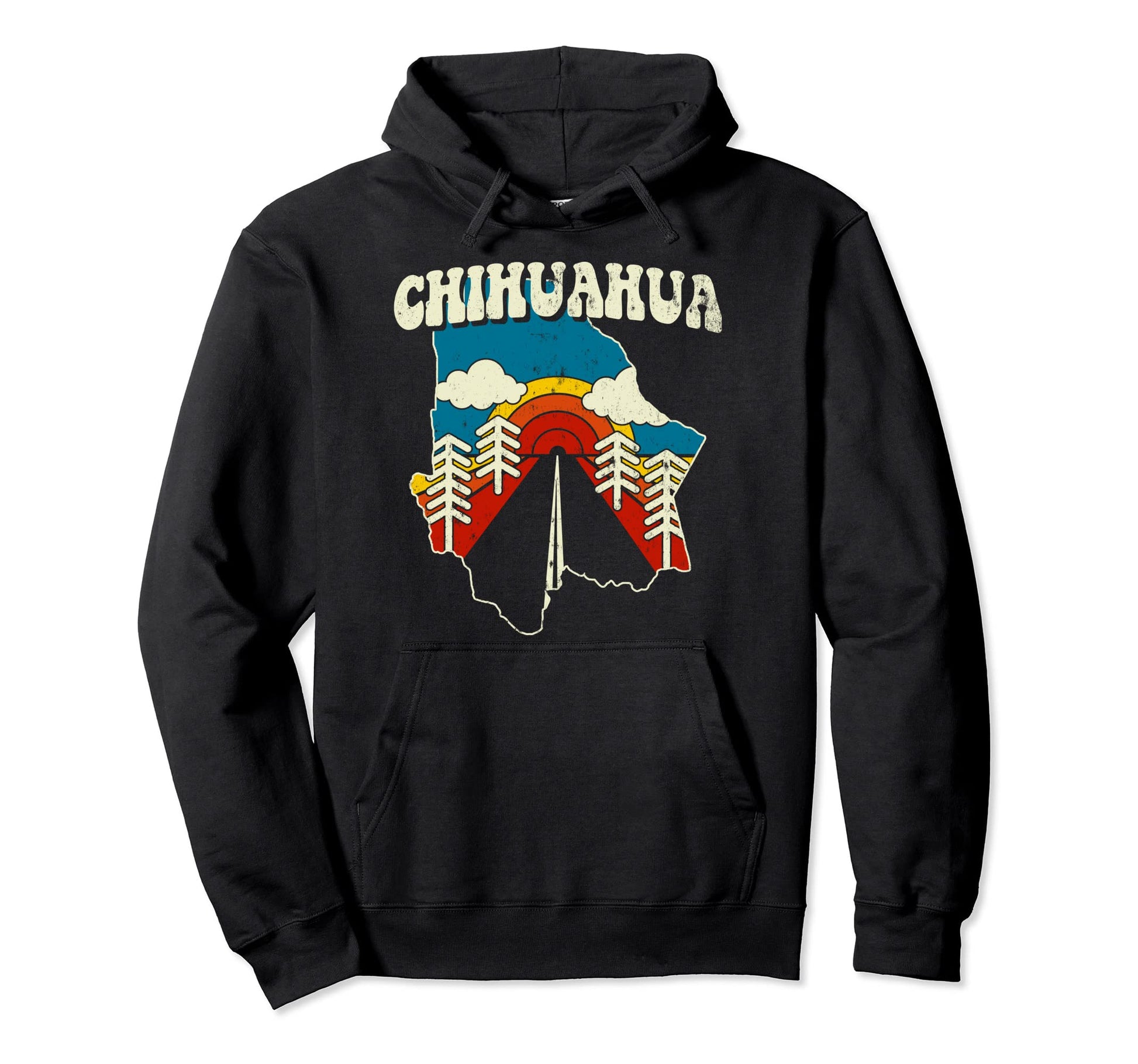 Chihuahua Mexican State Rainbow Mexico 70S Hoodie - Unique Graphic Unisex - T-Shirt, Sweatshirt, Hoodie