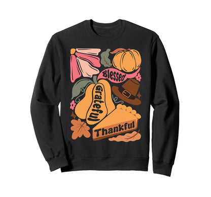 Blessed Grateful Thankful Boho Sweatshirt - Casual Everyday Wear Unisex - T-Shirt, Sweatshirt, Hoodie