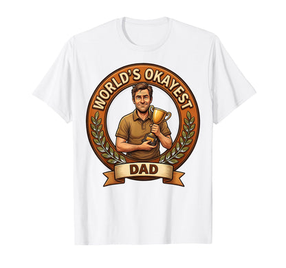 Worlds Okayest Dad Funny Fathers Day T-Shirt - Custom Art Print Men Women - T-Shirt, Sweatshirt, Hoodie