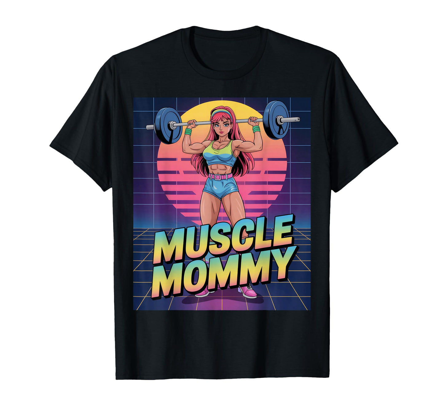 Anime Muscle Mommy Weightlifting T-Shirt - Trendy Graphic Men Women - T-Shirt, Sweatshirt, Hoodie
