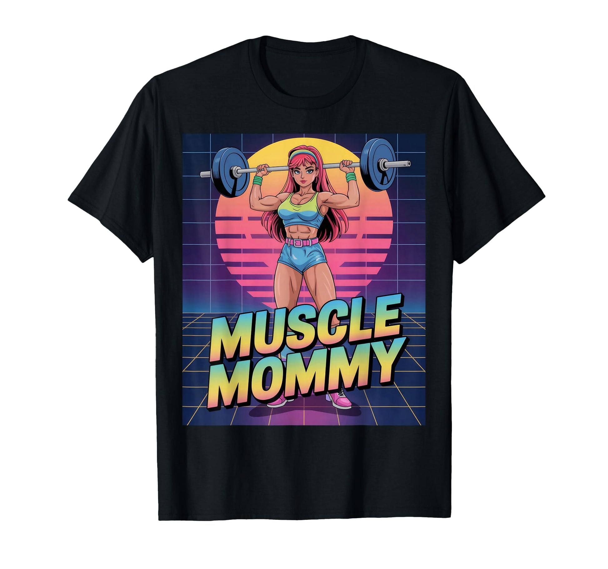 Anime Muscle Mommy Weightlifting T-Shirt - Trendy Graphic Men Women - T-Shirt, Sweatshirt, Hoodie