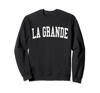 La Grande Or Distressed White Varsity Sweatshirt - Trendy Graphic Unisex - T-Shirt, Sweatshirt, Hoodie