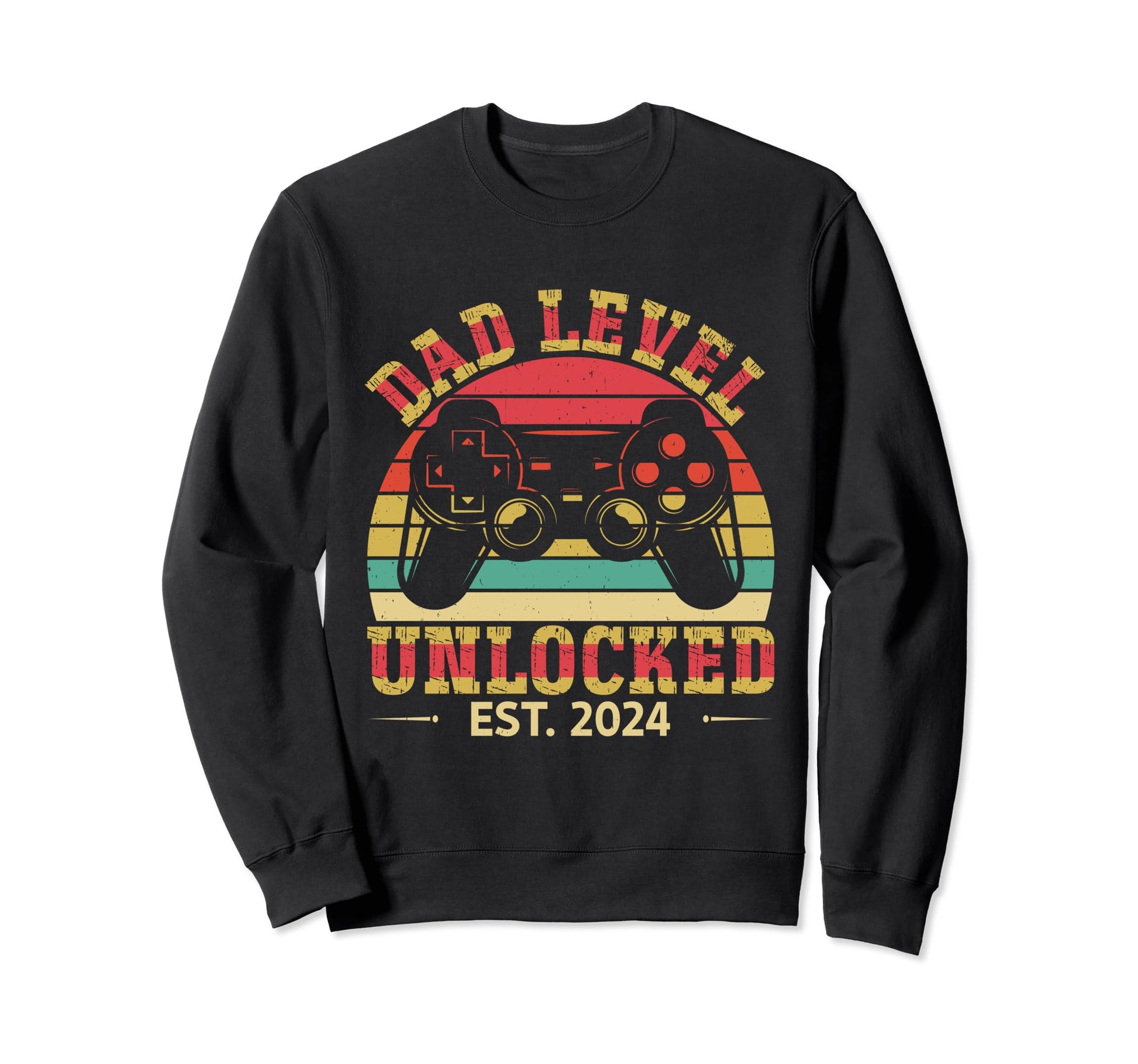 Dad Level Unlocked Gamer Funny Fathers Sweatshirt - Trendy Graphic Unisex - T-Shirt, Sweatshirt, Hoodie