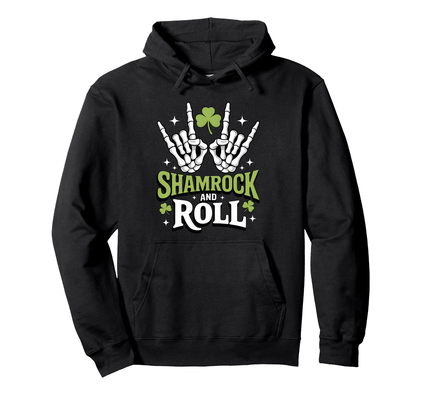 Shamrock And Roll Funny St Patricks Day Hoodie - Aesthetic Graphic Unisex - T-Shirt, Sweatshirt, Hoodie
