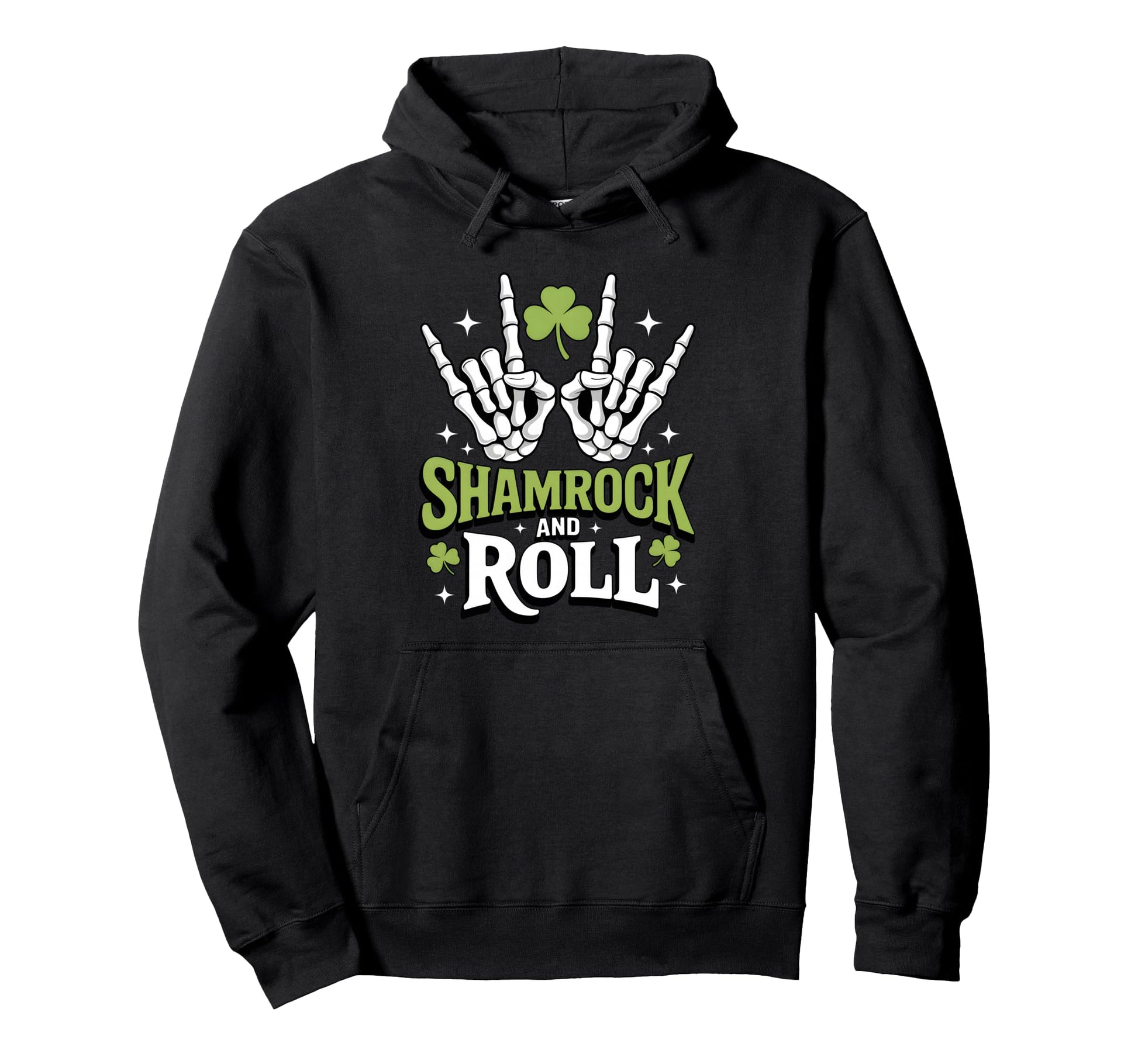Shamrock And Roll Funny St Patricks Day Hoodie - Aesthetic Graphic Unisex - T-Shirt, Sweatshirt, Hoodie