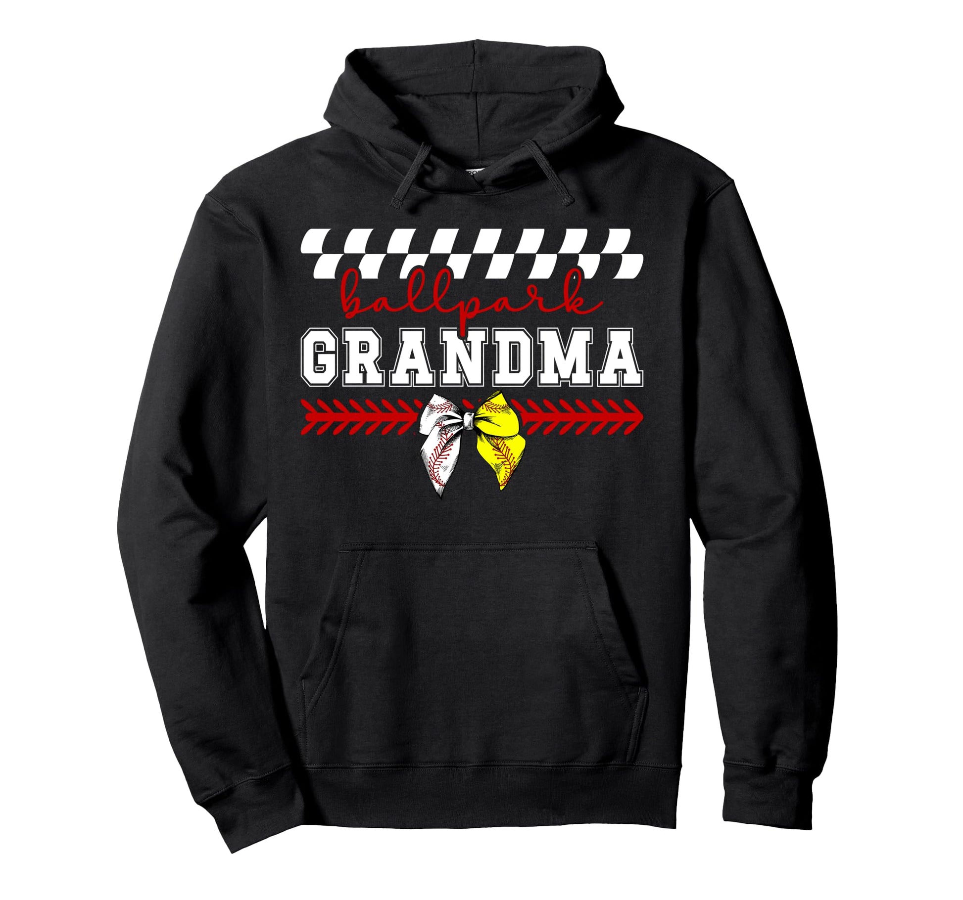 Ballpark Grandma Baseball Softball Hoodie - Graphic Print for Adults - T-Shirt, Sweatshirt, Hoodie