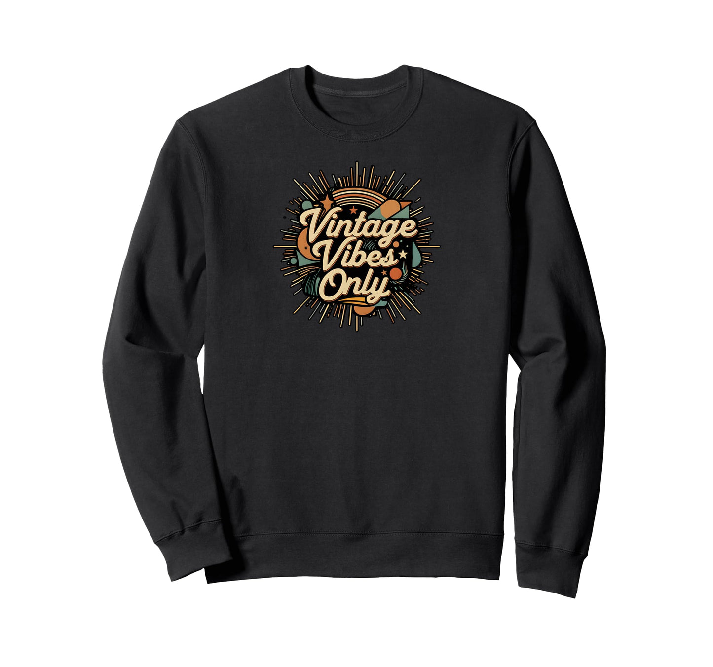 Vibes Only Groovy Boho Aesthetic Sweatshirt - Fun Novelty Design for Adults - T-Shirt, Sweatshirt, Hoodie