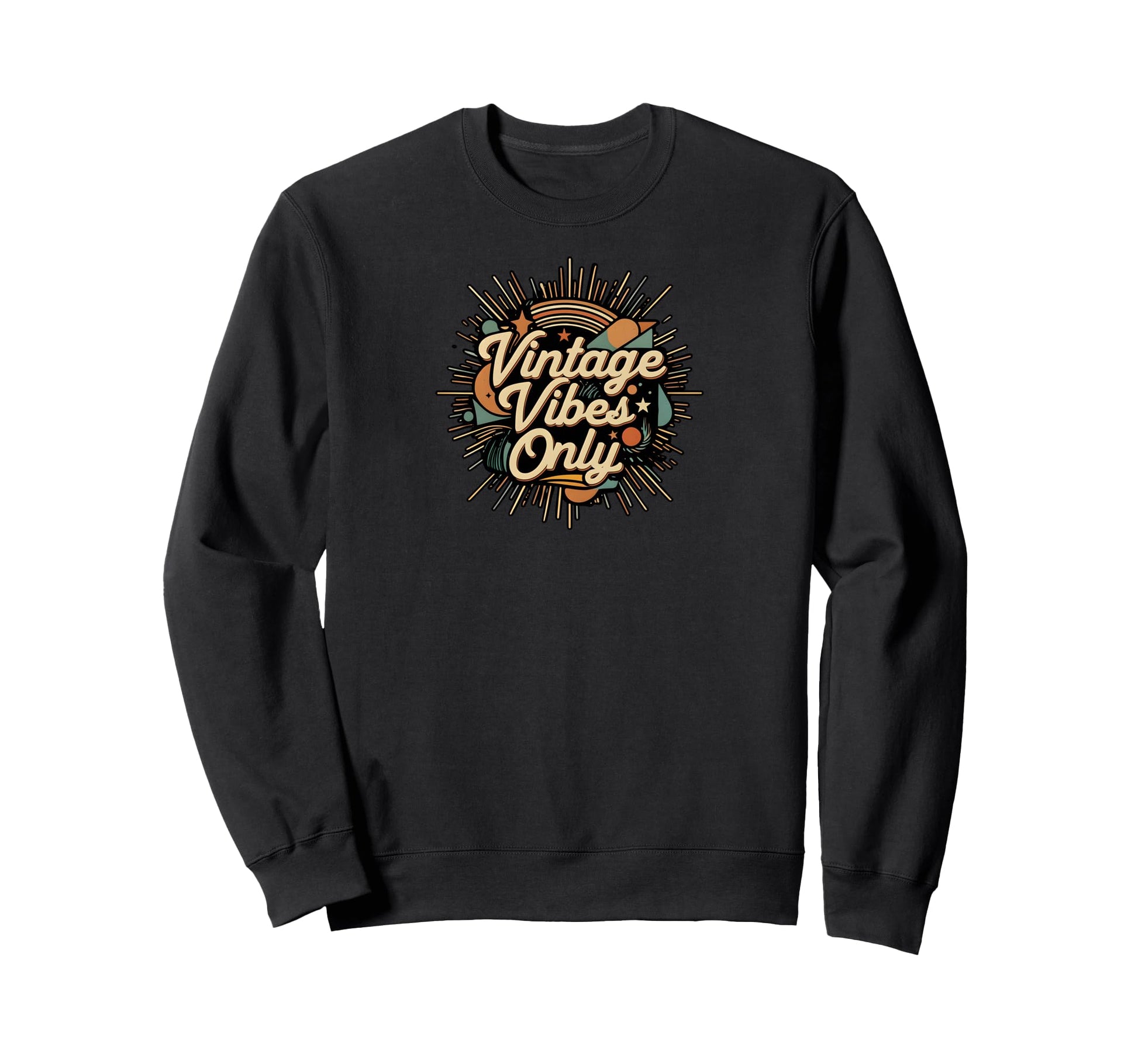 Vibes Only Groovy Boho Aesthetic Sweatshirt - Fun Novelty Design for Adults - T-Shirt, Sweatshirt, Hoodie