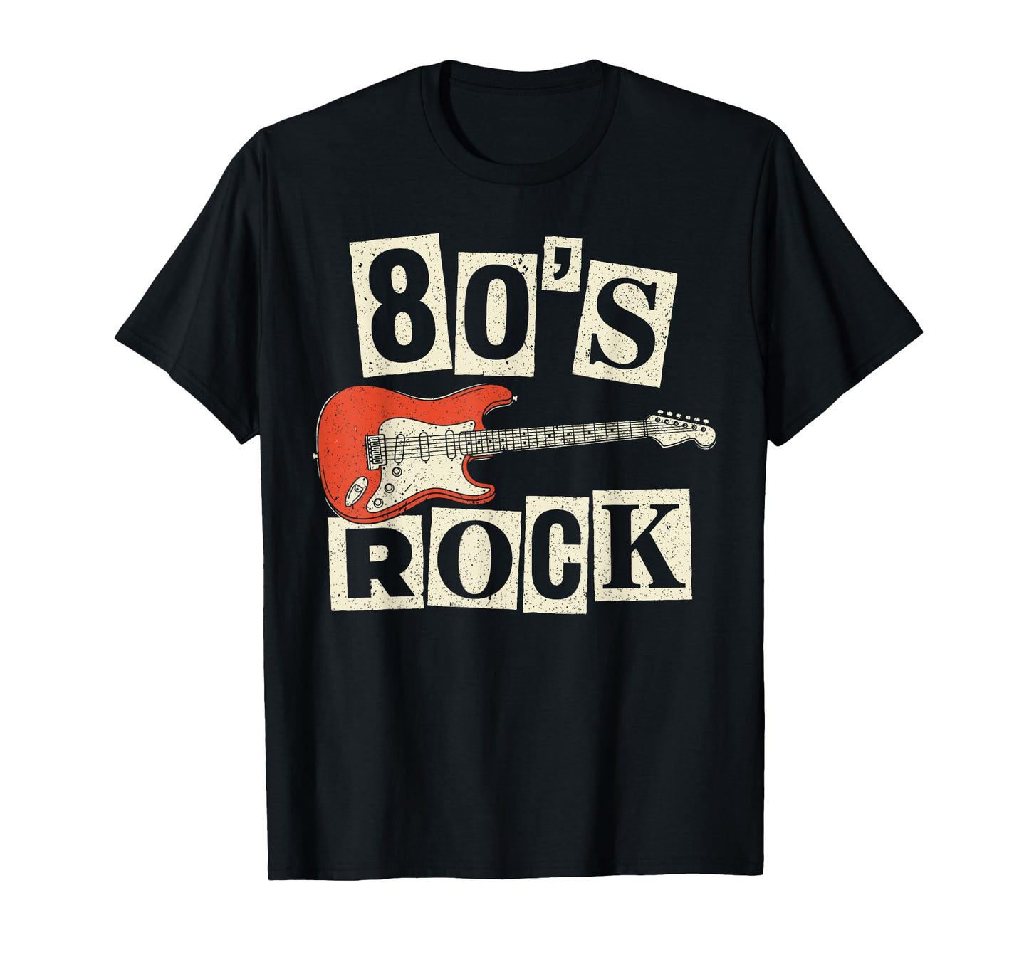 80S Rock Electric Guitar Rock N Roll T-Shirt - Custom Art Print Men Women - T-Shirt, Sweatshirt, Hoodie