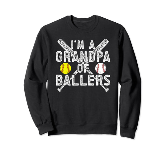 Im Grandpa Ballers Baseball Sweatshirt - Trendy Graphic for Adults - T-Shirt, Sweatshirt, Hoodie