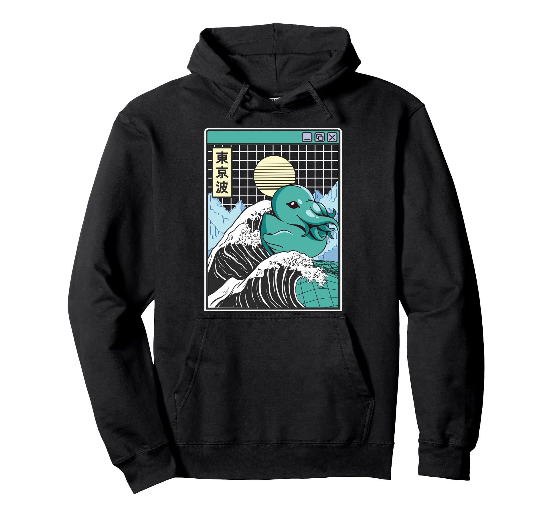Sea Monster Rubber Duck Kanagawa Wave Hoodie - Novelty Apparel for Adults - T-Shirt, Sweatshirt, Hoodie