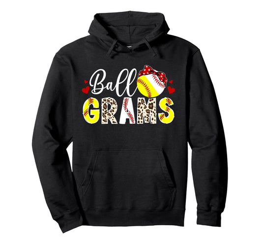 Ball Grams Leopard Softball Baseball Grams Hoodie - Novelty Apparel Unisex - T-Shirt, Sweatshirt, Hoodie