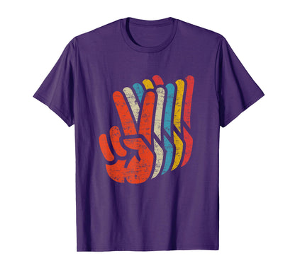 Peace Sign V Fingers 60S 70S Peace T-Shirt - Trendy Graphic Unisex - T-Shirt, Sweatshirt, Hoodie