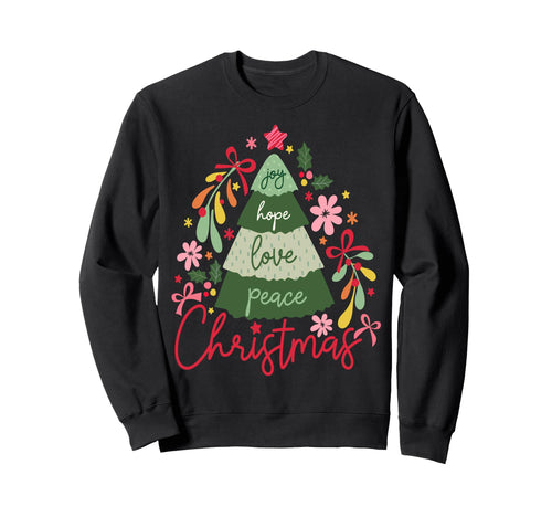 Boho Tree Joy Hope Love Peace Kitsch Sweatshirt - Graphic Print for Adults - T-Shirt, Sweatshirt, Hoodie