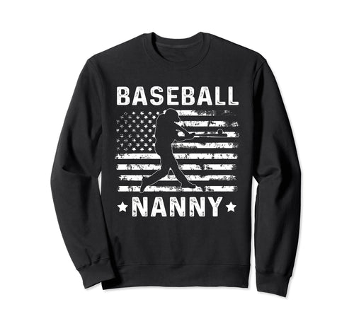 Baseball Nanny Grandma Usa Flag Sweatshirt - Custom Art Print Men Women - T-Shirt, Sweatshirt, Hoodie