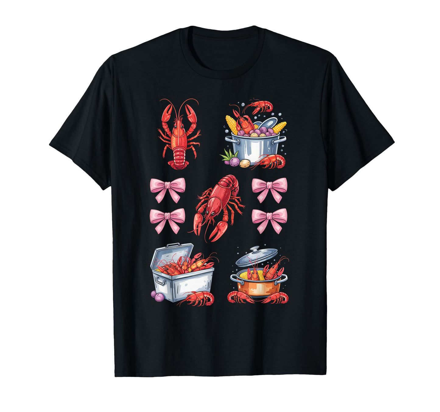 Funny Bow Coquette Crawfish Boil Y2K T-Shirt - Custom Art Print Men Women - T-Shirt, Sweatshirt, Hoodie