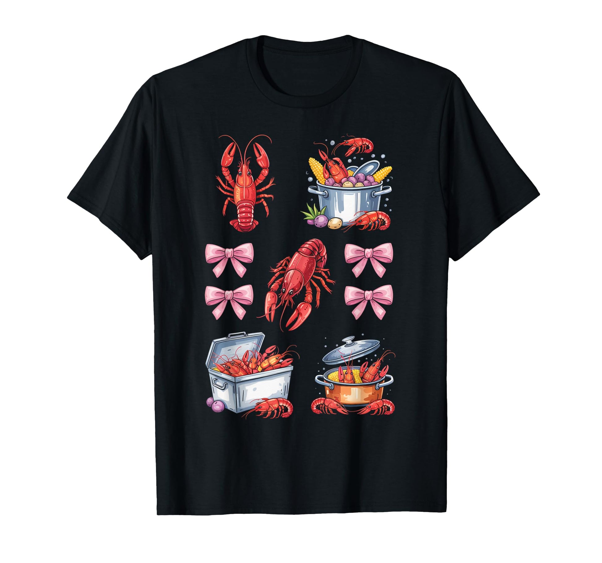 Funny Bow Coquette Crawfish Boil Y2K T-Shirt - Custom Art Print Men Women - T-Shirt, Sweatshirt, Hoodie