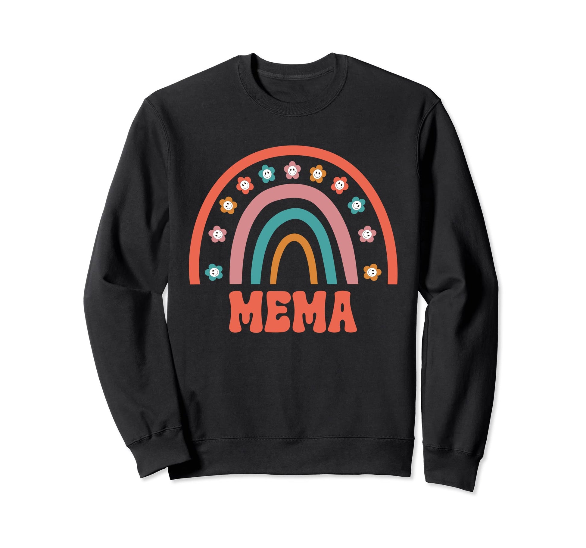 Mema Groovy Grandma Rainbow Boho Sweatshirt - Aesthetic Graphic Men Women - T-Shirt, Sweatshirt, Hoodie