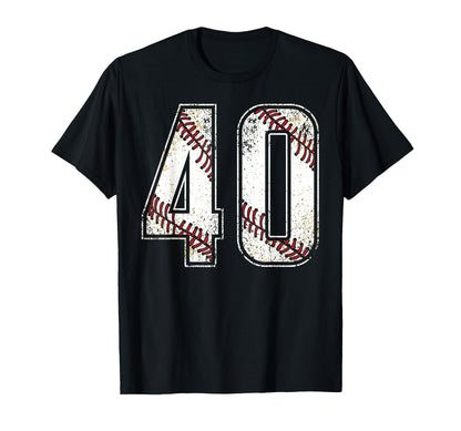 40 Baseball Jersey Number 40 Birthday T-Shirt - Fun Novelty Design Unisex - T-Shirt, Sweatshirt, Hoodie