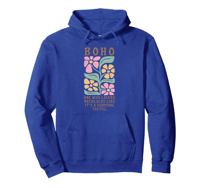 Womens Flowers Boho Boho Floral Hoodie - Novelty Apparel for Adults - T-Shirt, Sweatshirt, Hoodie