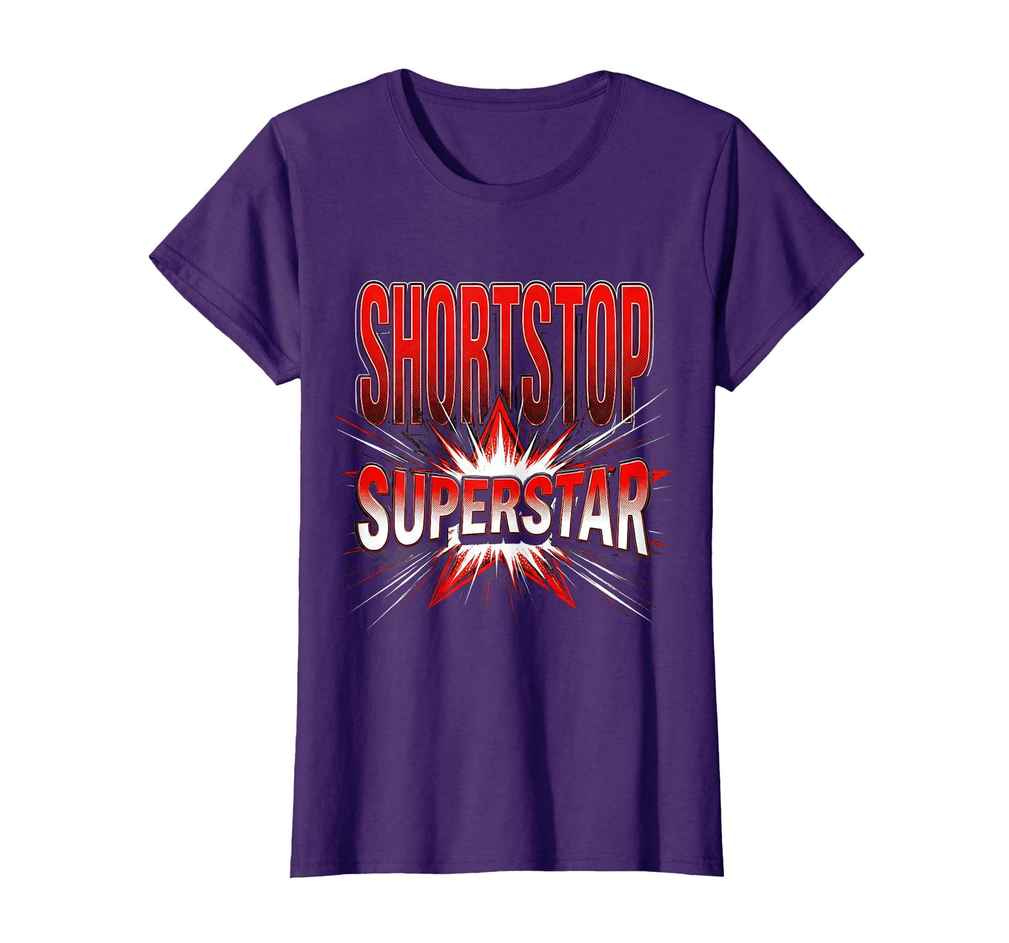 Shortstop Superstar Womens Baseball T-Shirt - Minimalist Print for Adults - T-Shirt, Sweatshirt, Hoodie