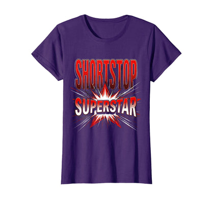 Shortstop Superstar Womens Baseball T-Shirt - Minimalist Print for Adults - T-Shirt, Sweatshirt, Hoodie