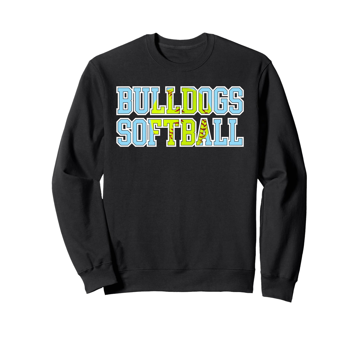 Bulldogs Softball Mom Game Day Blue Sweatshirt - Graphic Print Unisex - T-Shirt, Sweatshirt, Hoodie